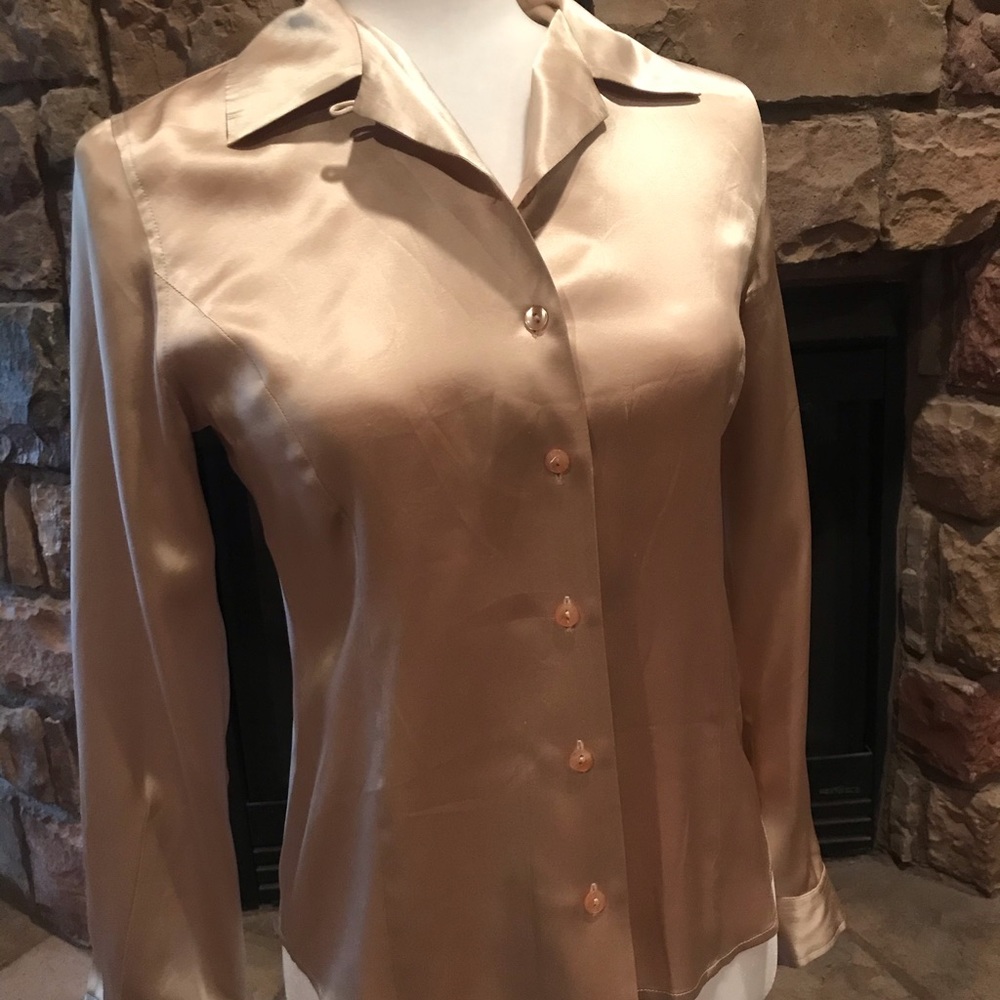 Loft gold silk top